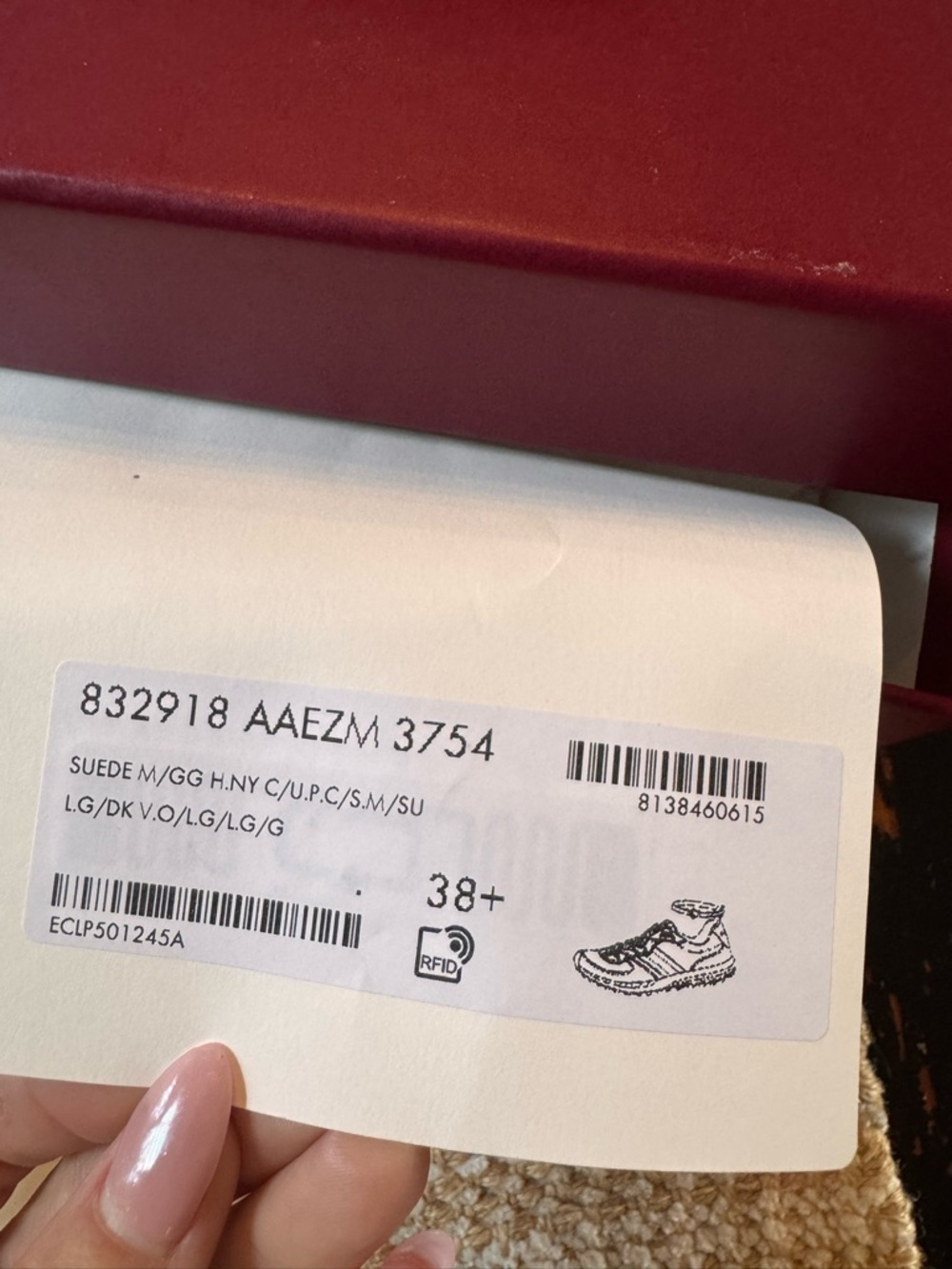 Gucci Olive Suede Runner with Red-Green Web Stripe - Picture 5 of 8